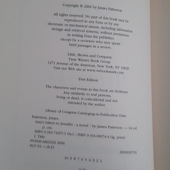 James Patterson: Sam's Letters to Jennifer, Hardcover - Picture 4 of 5